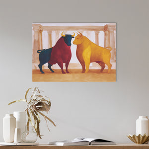 Bulls in Opposition - Luxury Wall Art
