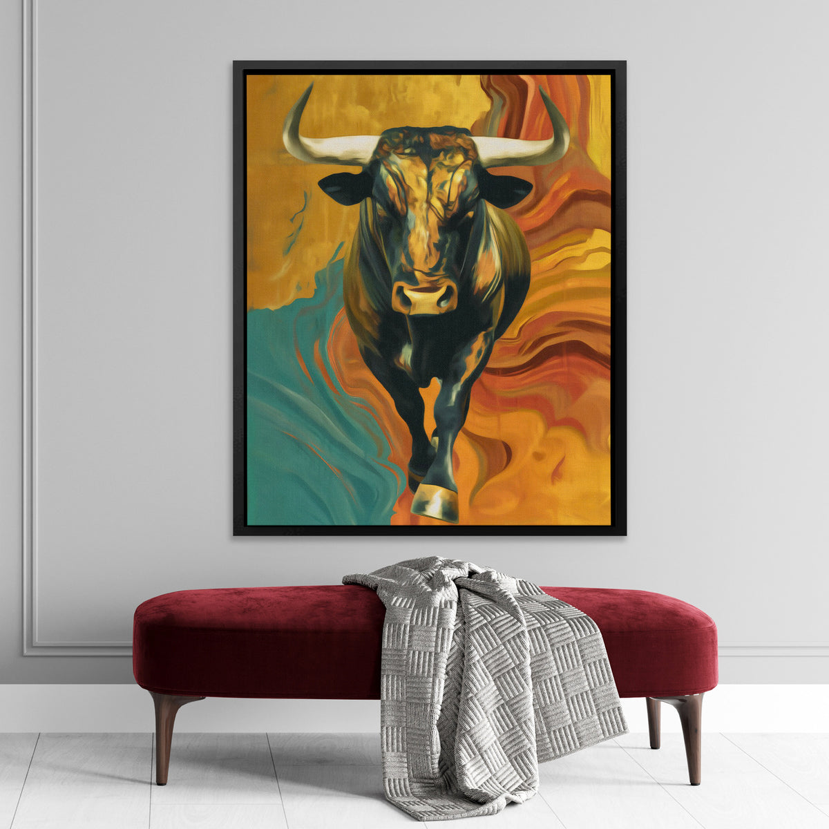 Bulls Inferno Charge - Luxury Wall Art