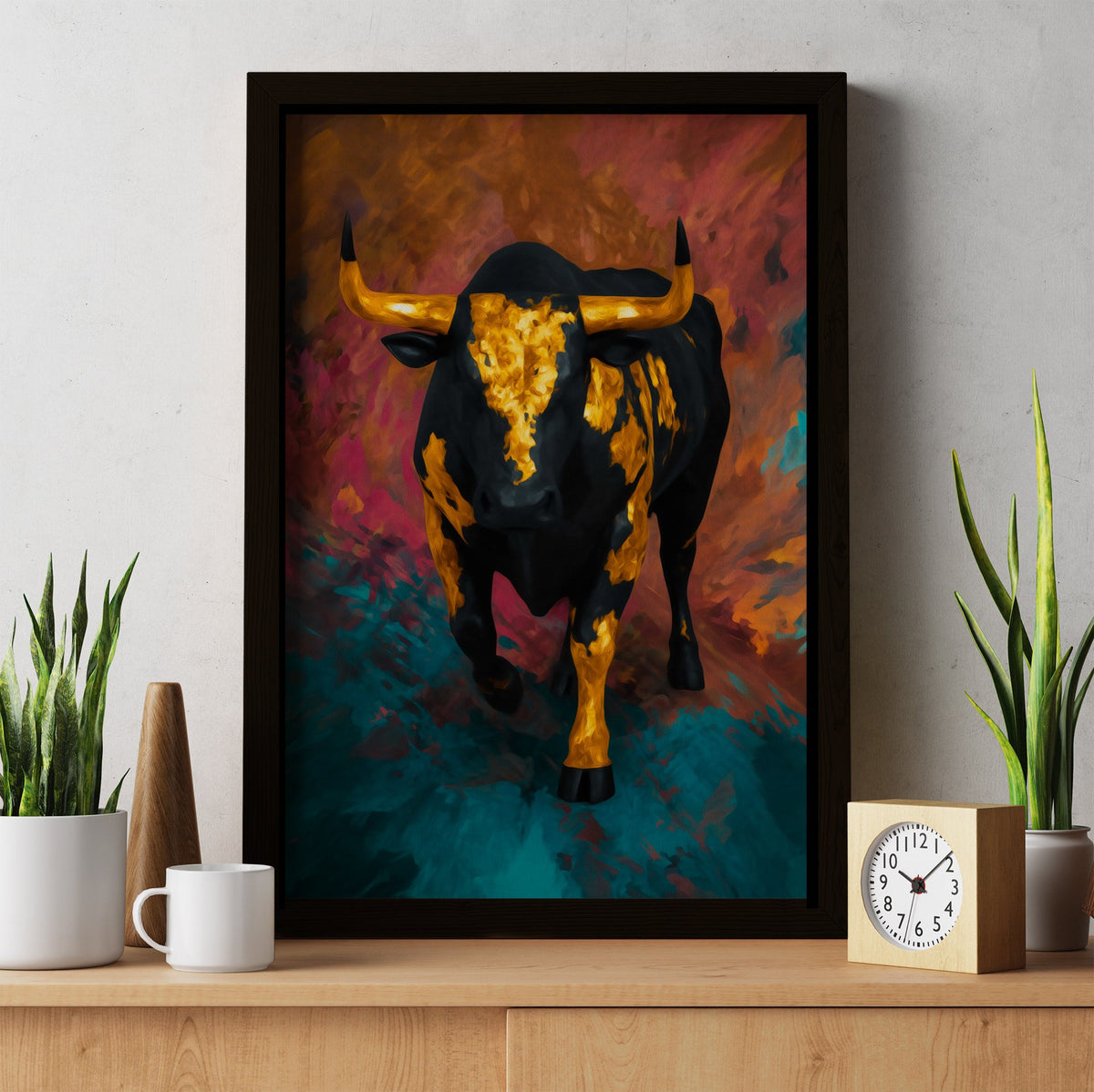Bull's Inferno Charge II - Luxury Wall Art