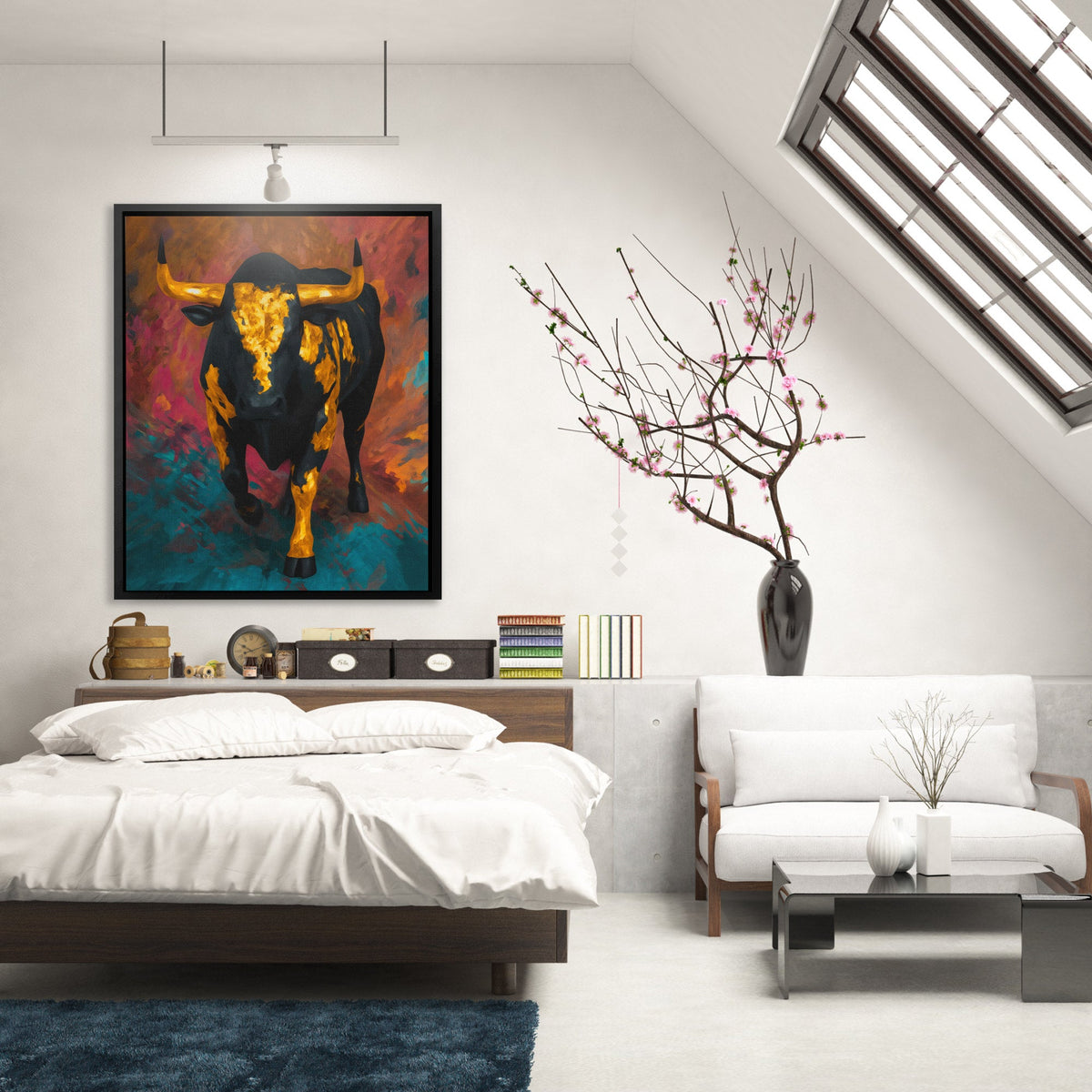 Bull's Inferno Charge II - Luxury Wall Art