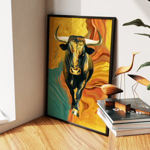 Bulls Inferno Charge - Luxury Wall Art