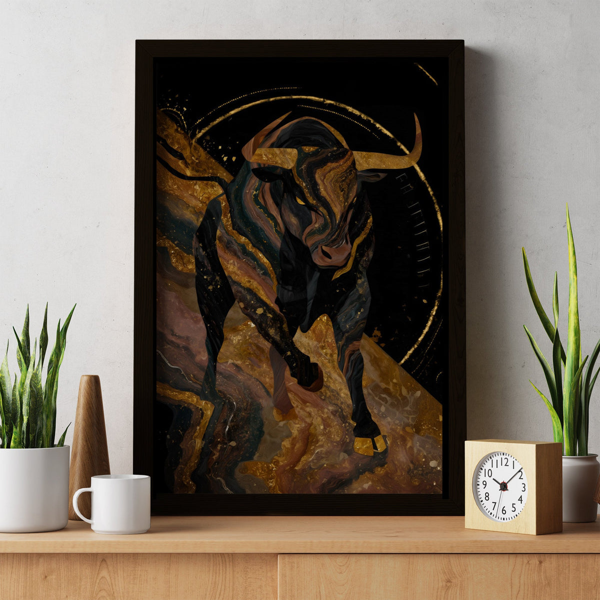 Bull's Liquid Gold - Luxury Wall Art