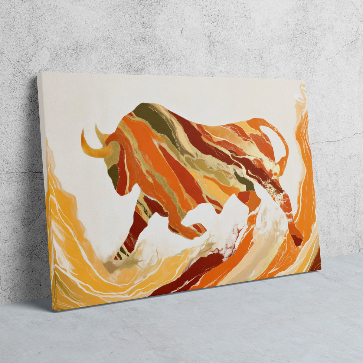 Bull's Molten Charge - Animals Art