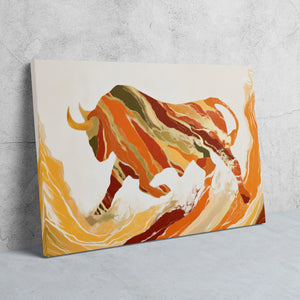 Bull's Molten Charge - Animals Art