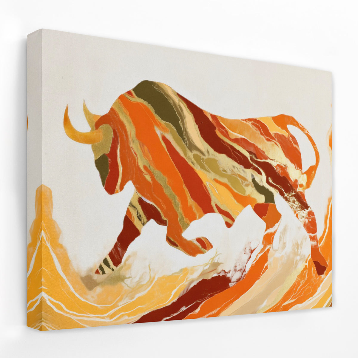 Bull's Molten Charge - Figurative Wall Art Print