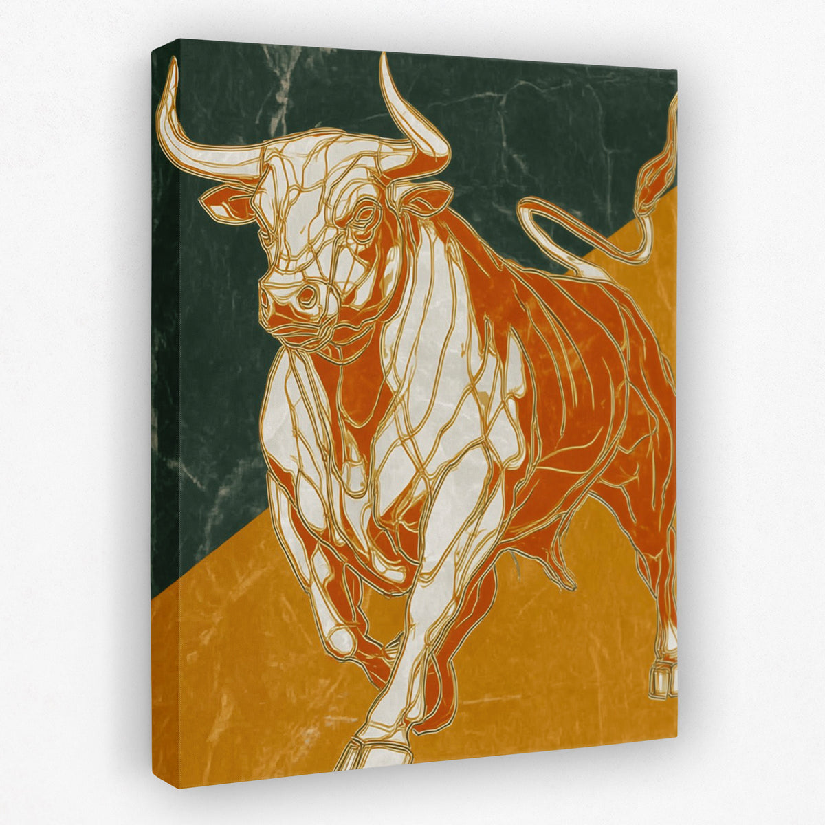 Bull's Molten Charge - Animals Art