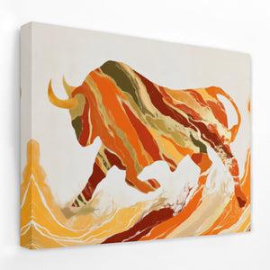 Bull's Molten Charge - Luxury Wall Art