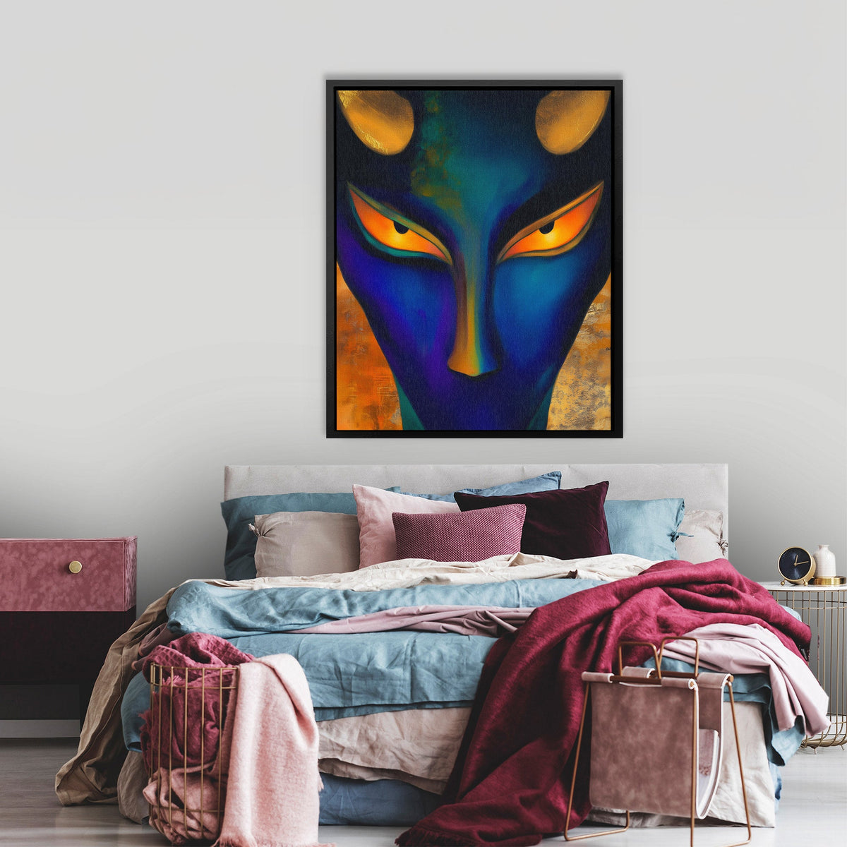 Bull's Sapphire Thunder - Luxury Wall Art