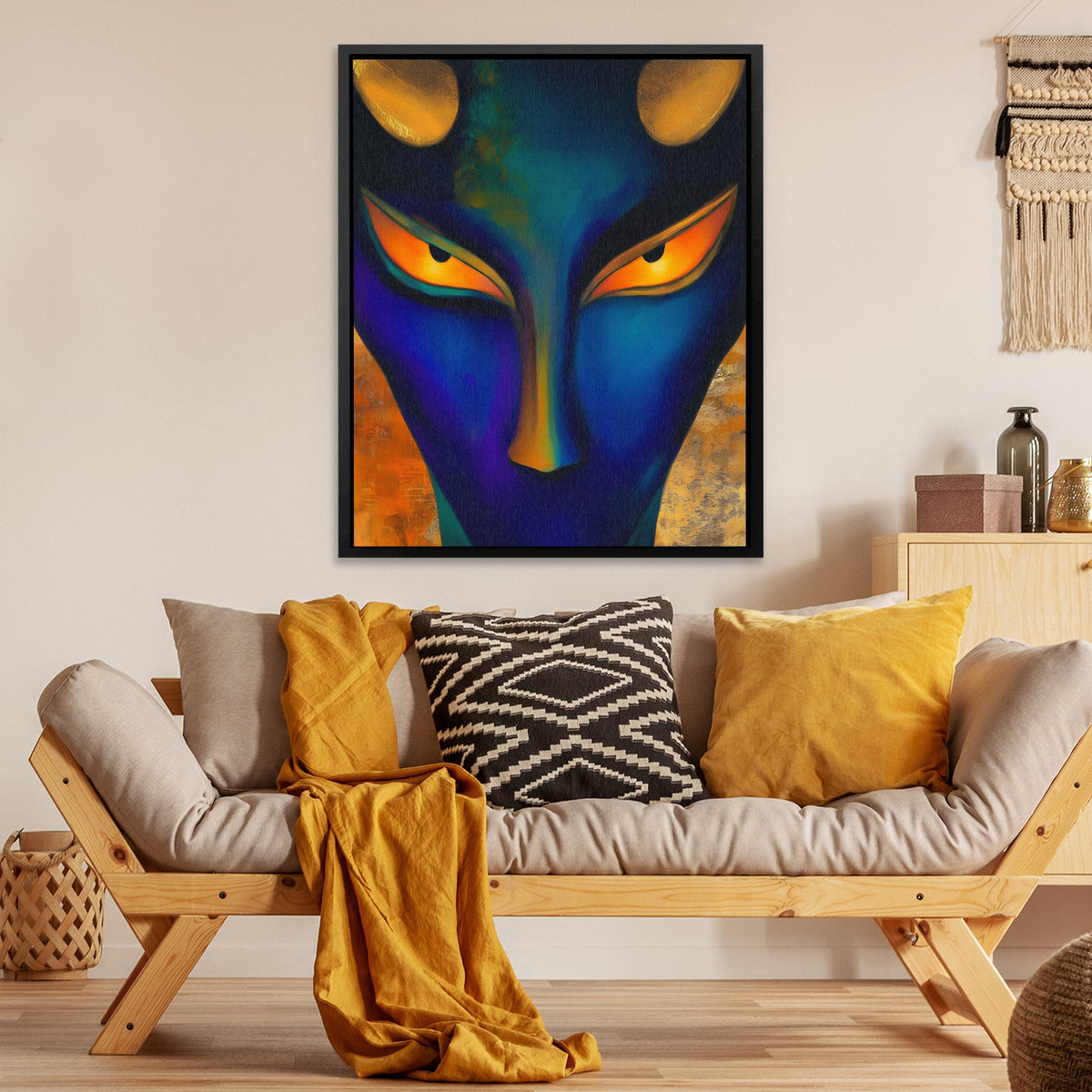 Bull's Sapphire Thunder - Luxury Wall Art