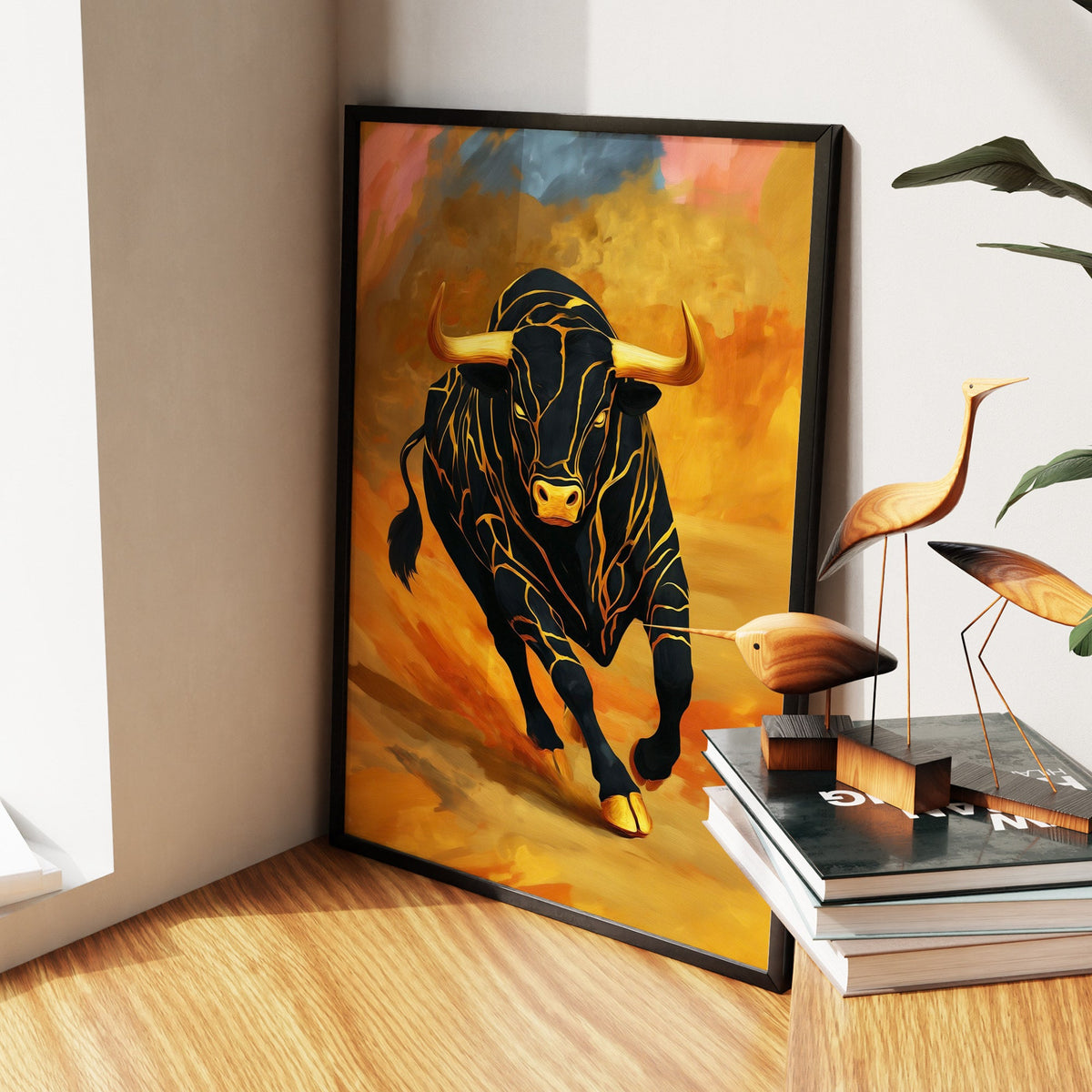 Bull's Storm Horizon - Luxury Wall Art
