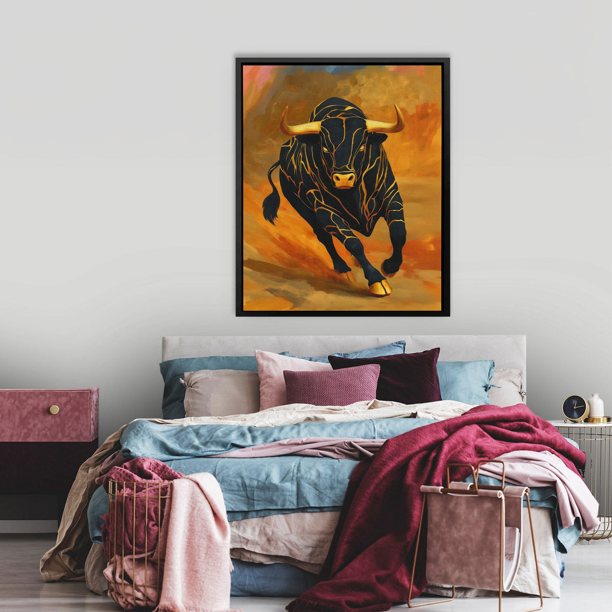 Bull's Storm Horizon - Luxury Wall Art