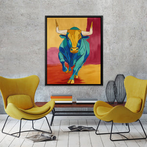 Bull's Turquoise Storm - Luxury Wall Art