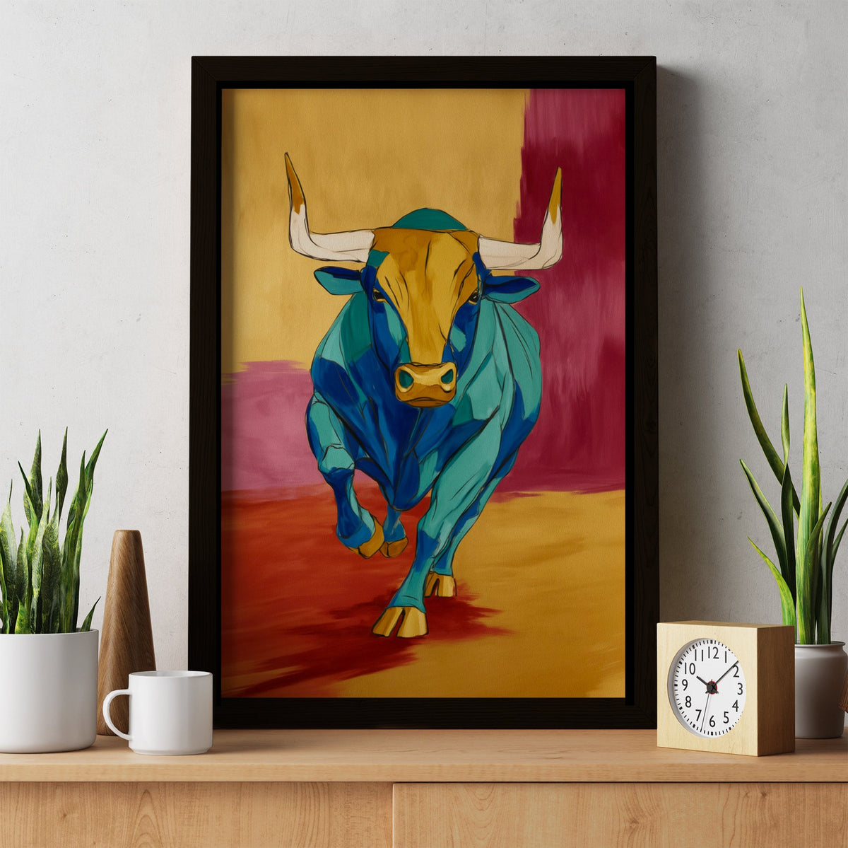 Bull's Turquoise Storm - Luxury Wall Art