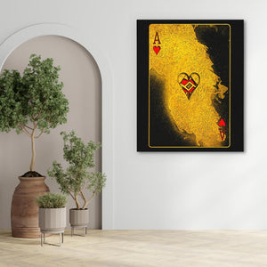 Burning Ace of Hearts - Luxury Wall Art