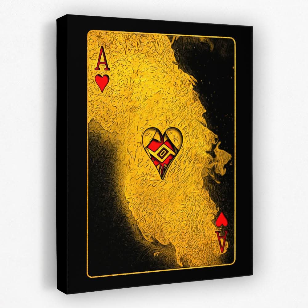 Burning Ace of Hearts - Ace Canvas Wall Art