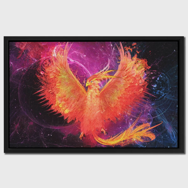 Burning Phoenix Canvas | Orange Firebird Art