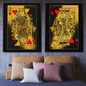 Burning Royal Hearts Couple - Luxury Wall Art