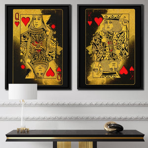 Burning Royal Hearts Couple - Luxury Wall Art