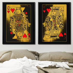 Burning Royal Hearts Couple - Luxury Wall Art