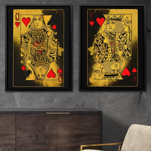 Burning Royal Hearts Couple - Luxury Wall Art