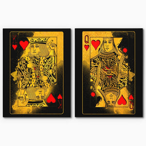 Burning Royal Hearts Couple - Luxury Wall Art