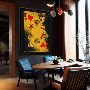 Burning Ten of Hearts - Luxury Wall Art