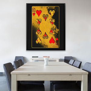 Burning Ten of Hearts - Luxury Wall Art