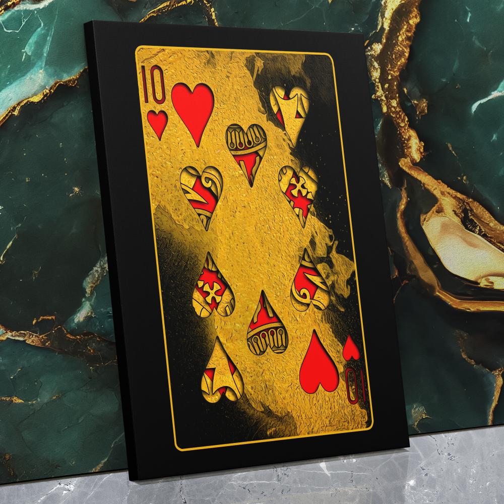 Burning Ten of Hearts - Luxury Wall Art