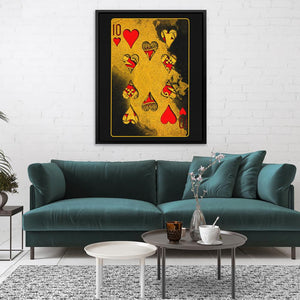 Burning Ten of Hearts - Luxury Wall Art