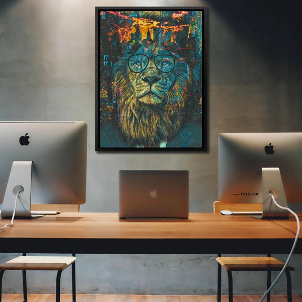 Business Lion in a room