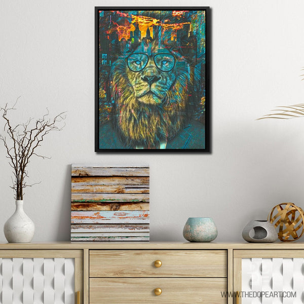 Business Lion in a room