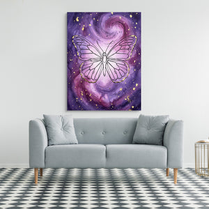 Butterfly Gilded Galaxy — butterfly gilded galaxy sq checkered floor 1port flush print