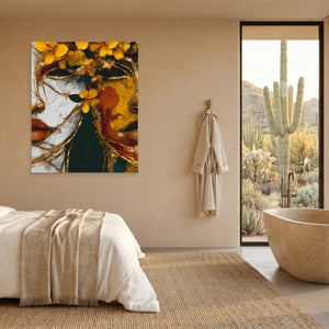 Butterfly Golden Ascension canvas wall art, room view