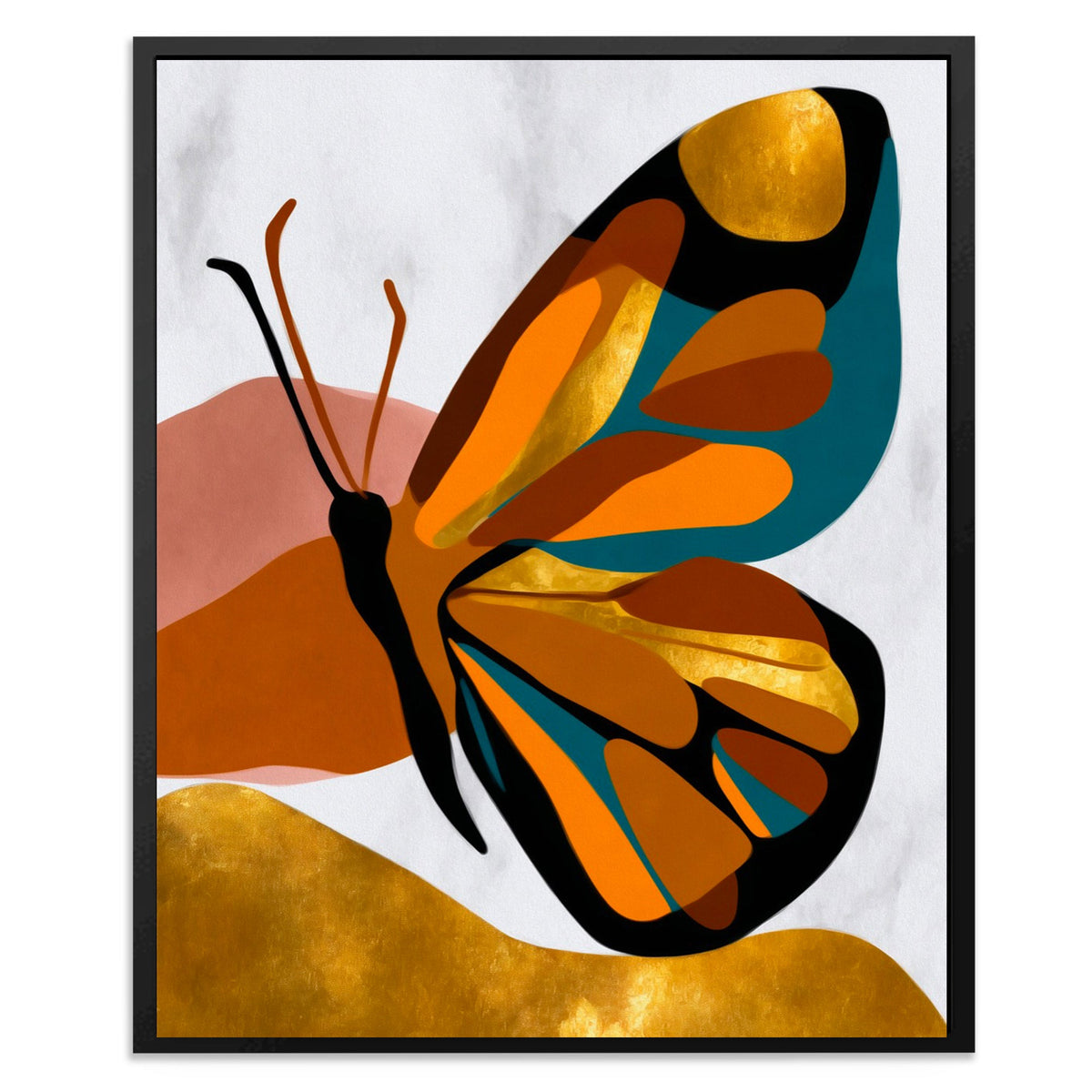 Butterfly Golden Ascent - Luxury Wall Art