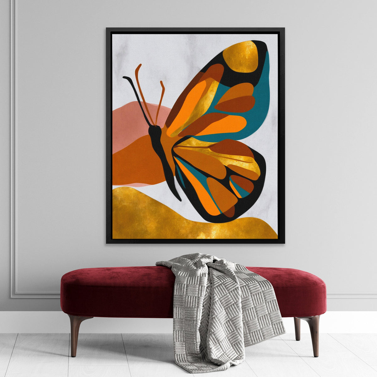 Butterfly Golden Ascent - Luxury Wall Art