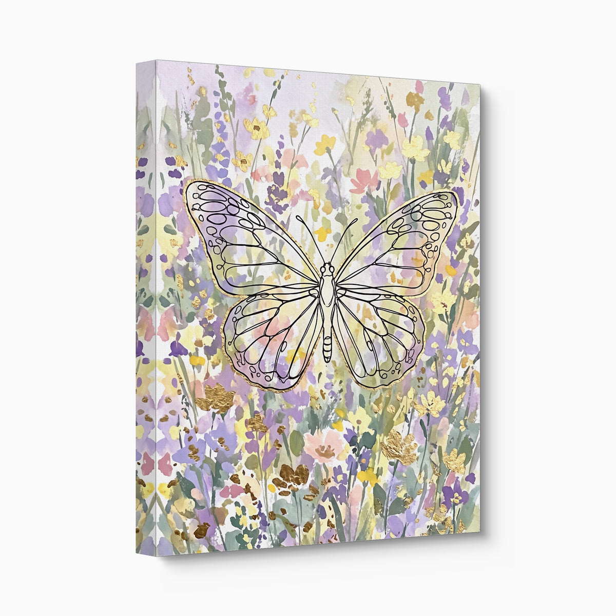 Butterfly Golden Meadow — butterfly golden meadow angled flush print