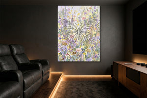 Butterfly Golden Meadow — butterfly golden meadow home theater room interior 1port flush print