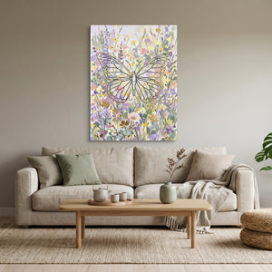 Butterfly Golden Meadow — butterfly golden meadow sq calm vibes 1port flush print