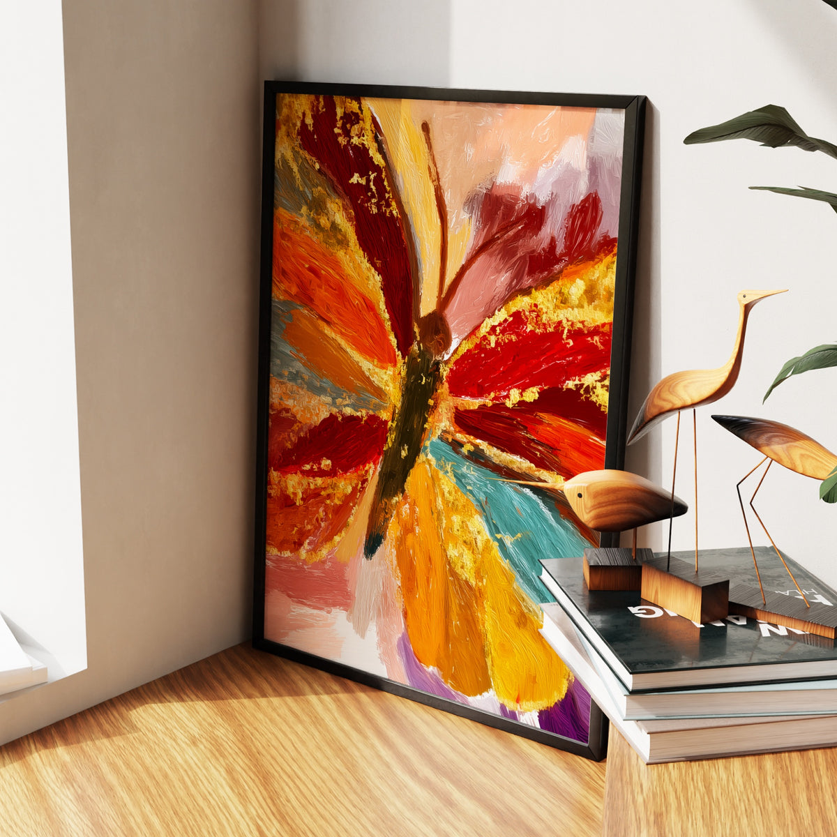 Butterfly Golden Symmetry — Butterfly Golden Symmetry New   Living Room Wall Apartment Zoom 183