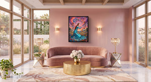 Butterfly Maiden — butterfly maiden pink living room 1port framed black