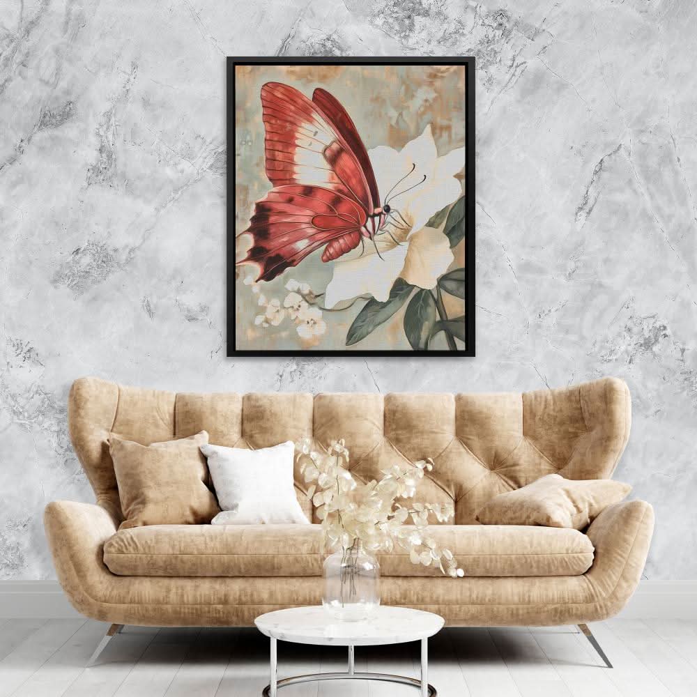 Butterfly’s Graceful Landing - Luxury Wall Art