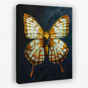 a painting of a butterfly on a black background