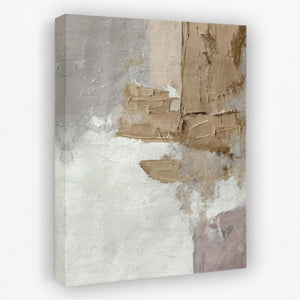 an abstract painting on a white wall