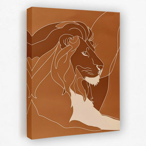 a picture of a lion on a brown background