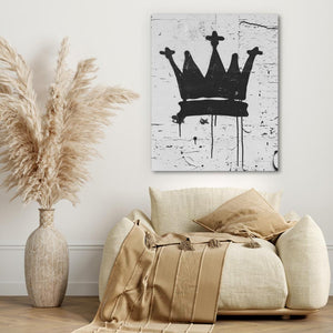 Black Crown: Bold Graffiti-Inspired Art for Urban Spaces - Luxury Wall Art 