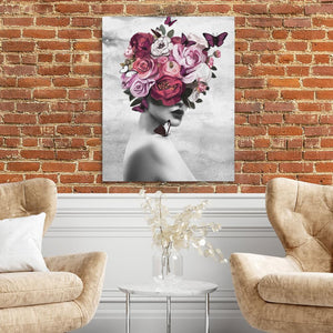 Rose Mind: Butterfly and Rose Abstract Wall Art - Luxury Wall Art 