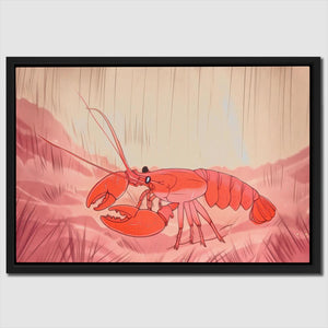 a painting of a lobster in the rain