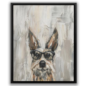 Dog With Glasses: Quirky Pet Portrait Art Print - Luxury Wall Art 