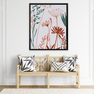 a wooden bench sitting in front of a white wall