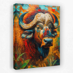 a painting of a buffalo on a canvas